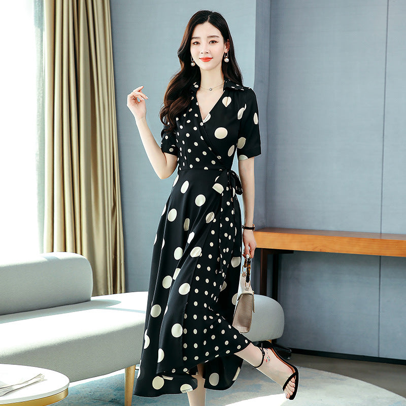 Women's Fashion Wave Dot Large Swing Dress