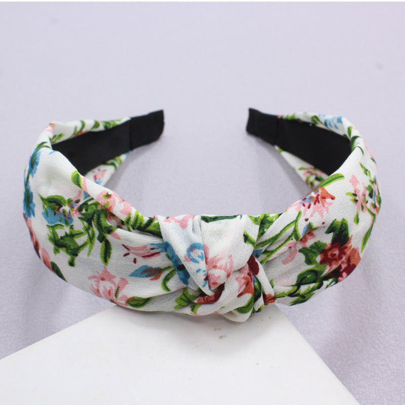 New Retro Hair Headband Temperament Trend Fabric Wide Edge