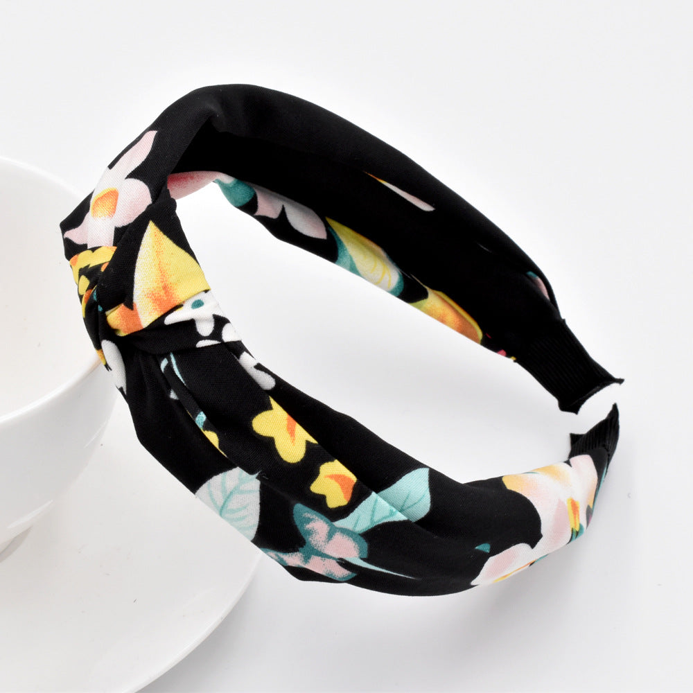 Mori Knotted Retro Flowers Hairband Girls