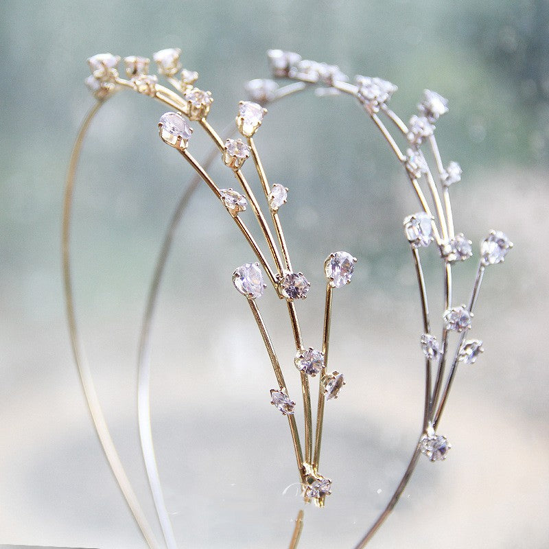 Zircon Willow Branch Rhinestone Thin Headband