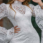 Cross-border European And American Women's Lace Embroidery Flared Sleeve Dress