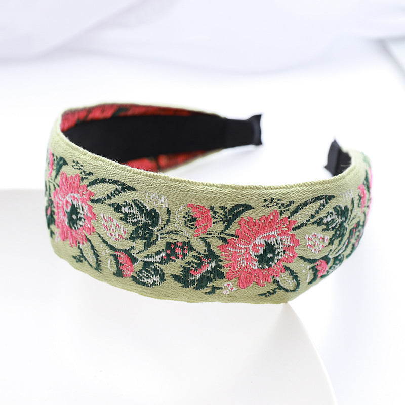 Embroidered Cloth Headband Hair Clip For Autumn And Winter