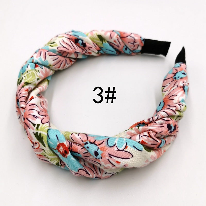 Popular Soft Polyester Cotton Wrinkled Hair Band