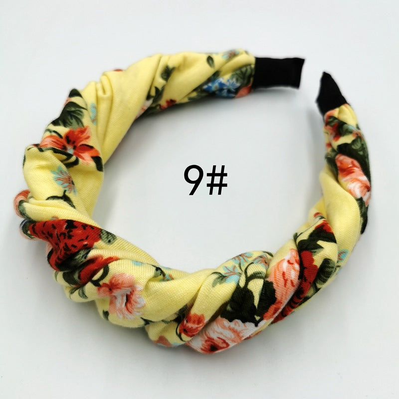 Popular Soft Polyester Cotton Wrinkled Hair Band