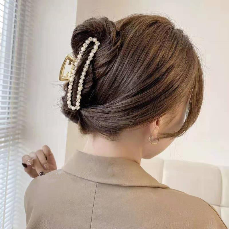 Metal Clip Large Elegant Pearl Hairpin