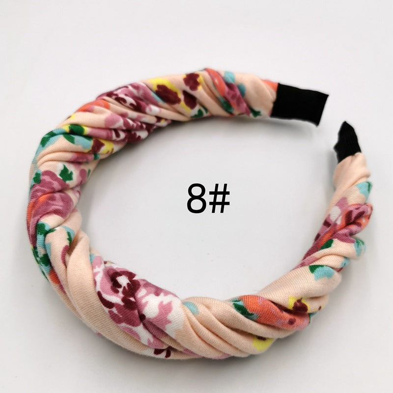 Popular Soft Polyester Cotton Wrinkled Hair Band