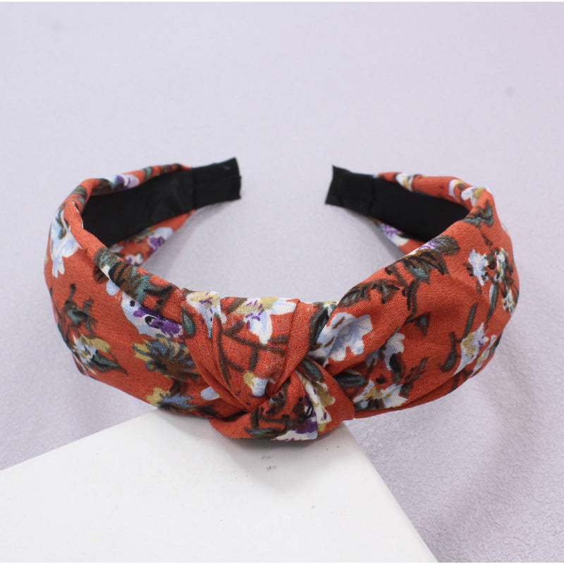 New Retro Hair Headband Temperament Trend Fabric Wide Edge