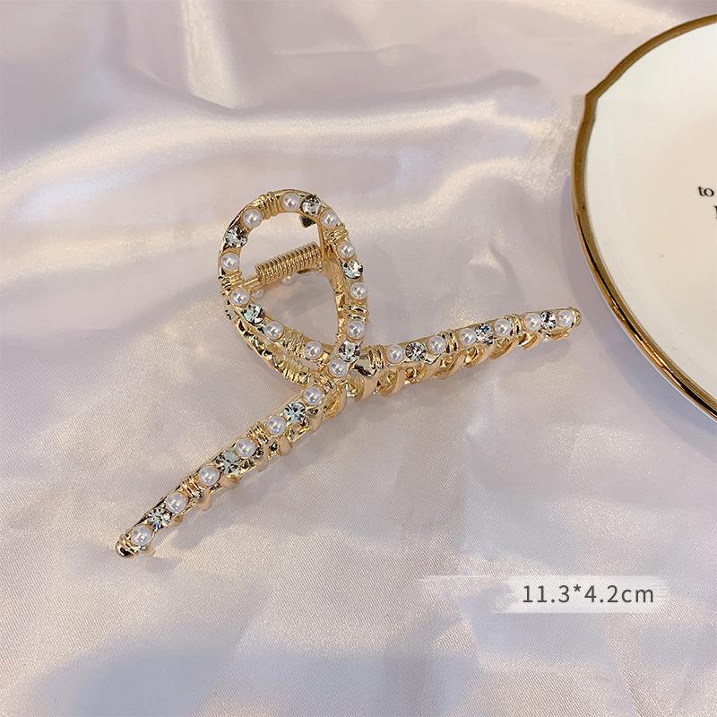 Metal Clip Large Elegant Pearl Hairpin