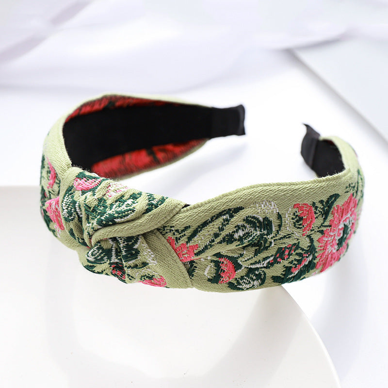 Embroidered Cloth Headband Hair Clip For Autumn And Winter