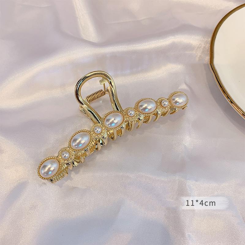 Metal Clip Large Elegant Pearl Hairpin