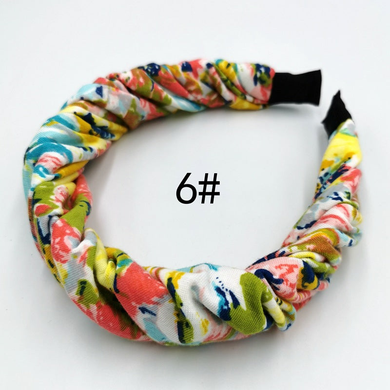 Popular Soft Polyester Cotton Wrinkled Hair Band